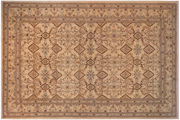 handmade Transitional Kafkaz Chobi Ziegler Ivory Ivory Hand Knotted RECTANGLE 100% WOOL area rug 12 x 19